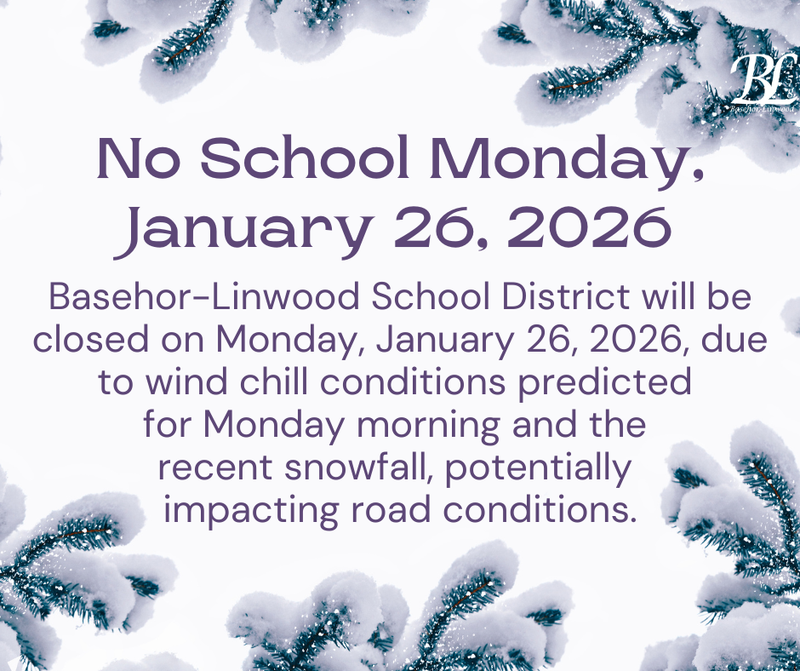 snow day Monday, January 26, 2026