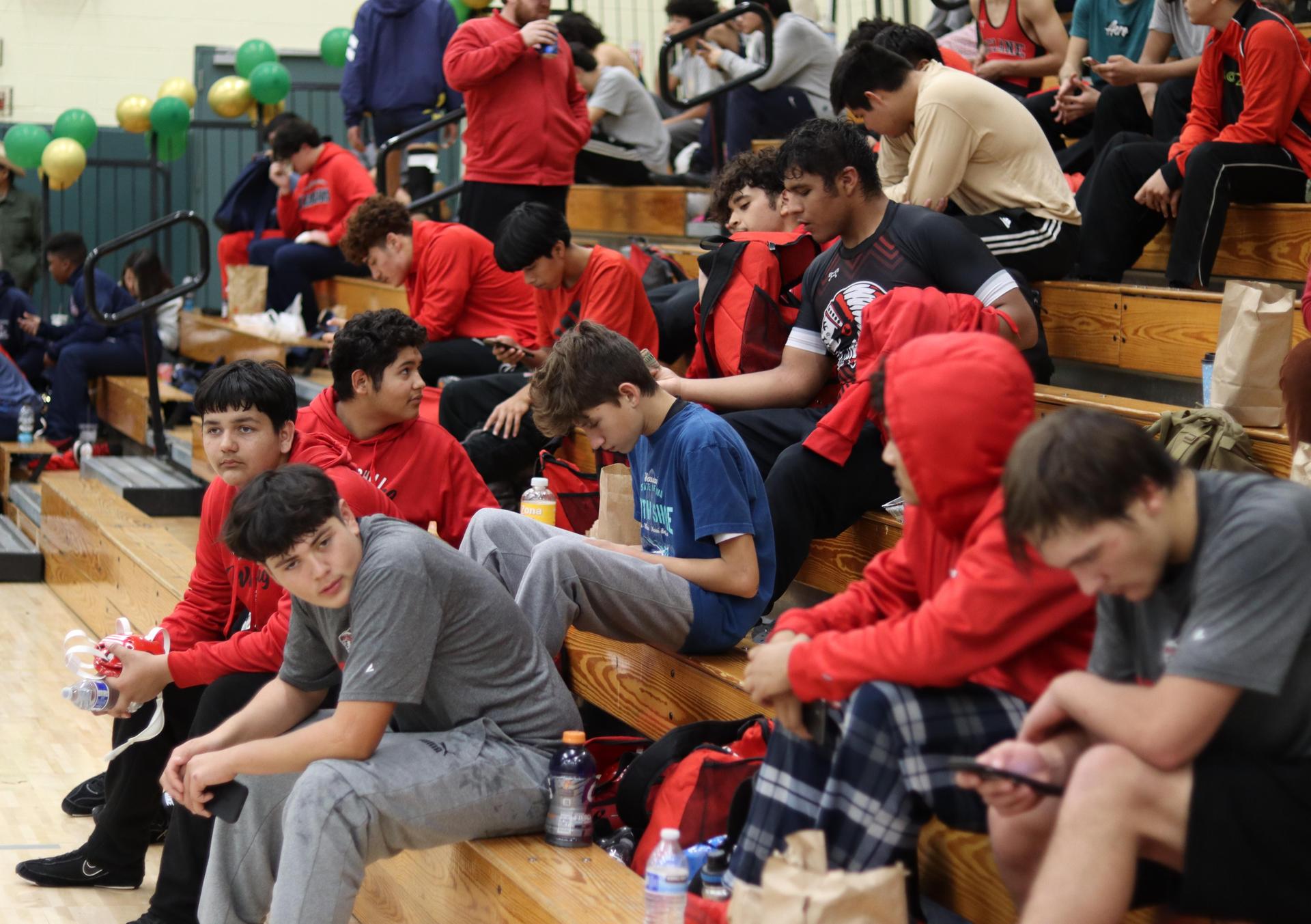 wrestlers in action at the Hawks invitational