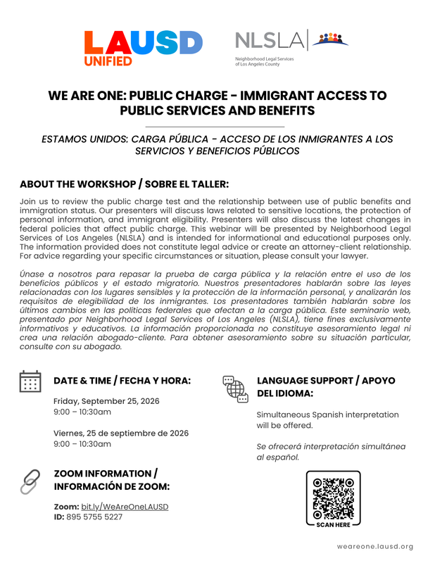 We Are One: Public Charge