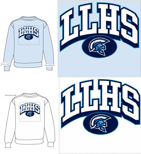 cozy sweatshirts with LLHS logo imprint