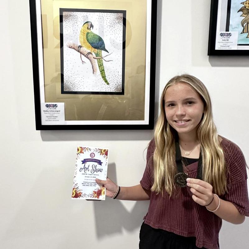 Hadley Schrecongost PRMS art student won Superintendent Award