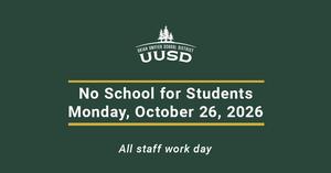 Graphic that says no school on Monday