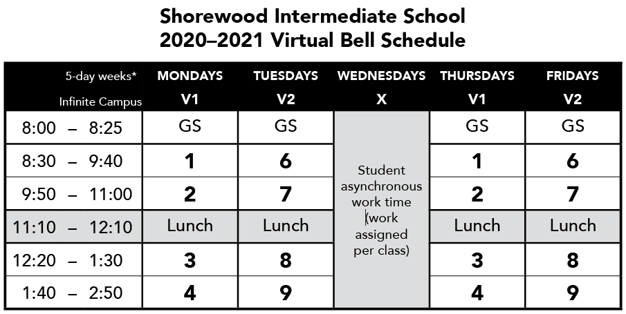 SIS Virtual Bell Schedule