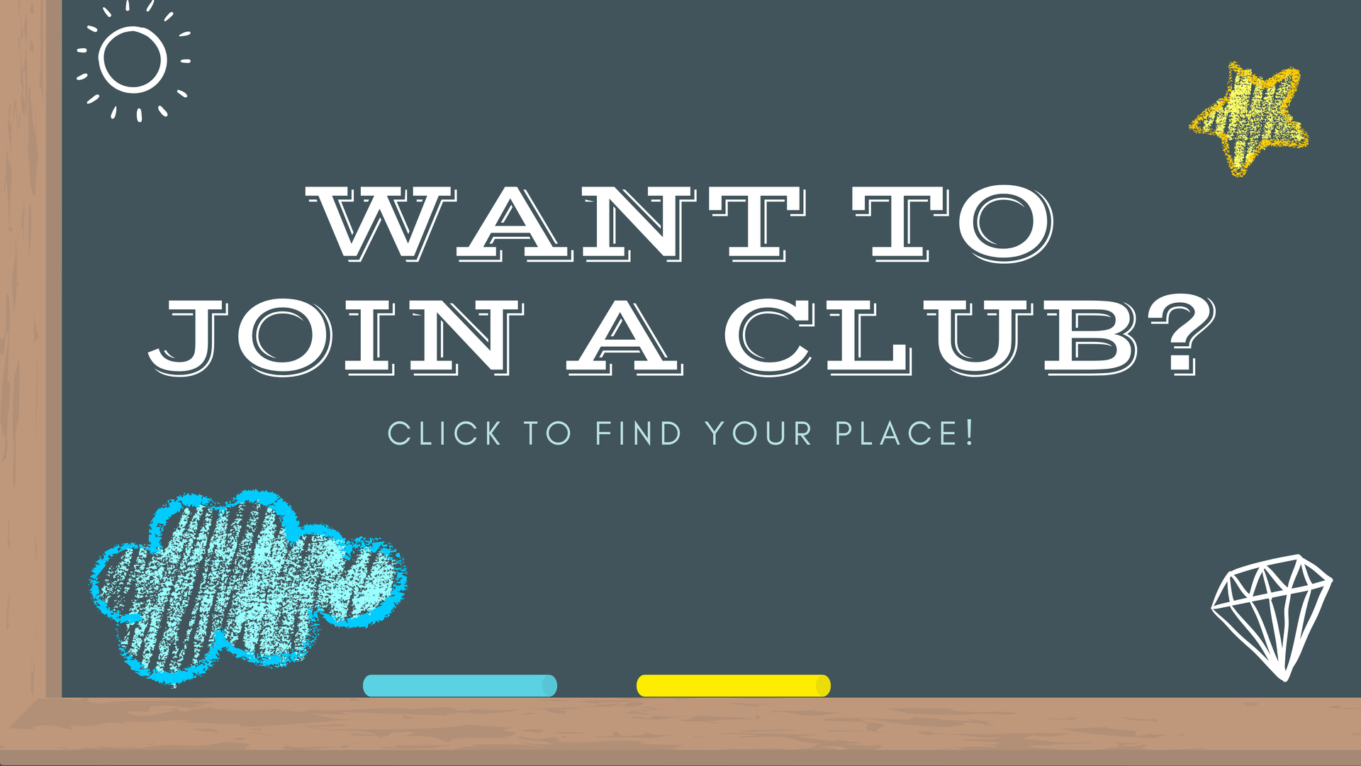 Chalkboard design inviting to join a club