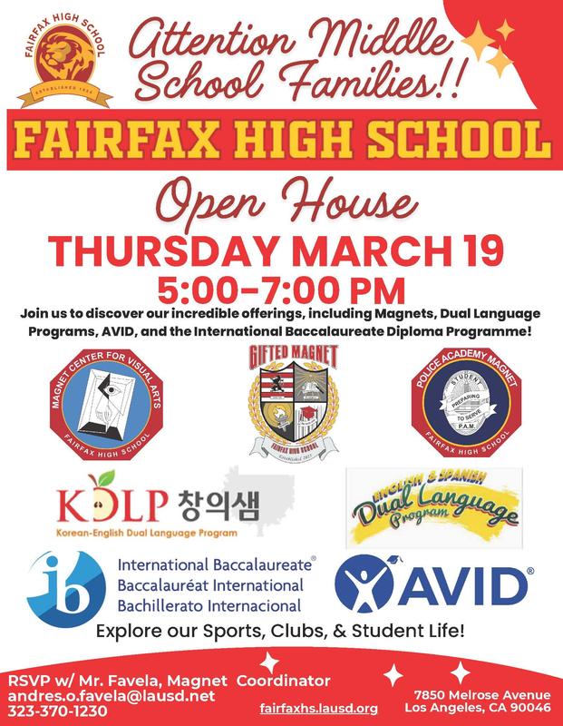Fairfax High School Open House Night