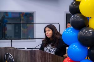 Dr Sanchez speaking at event