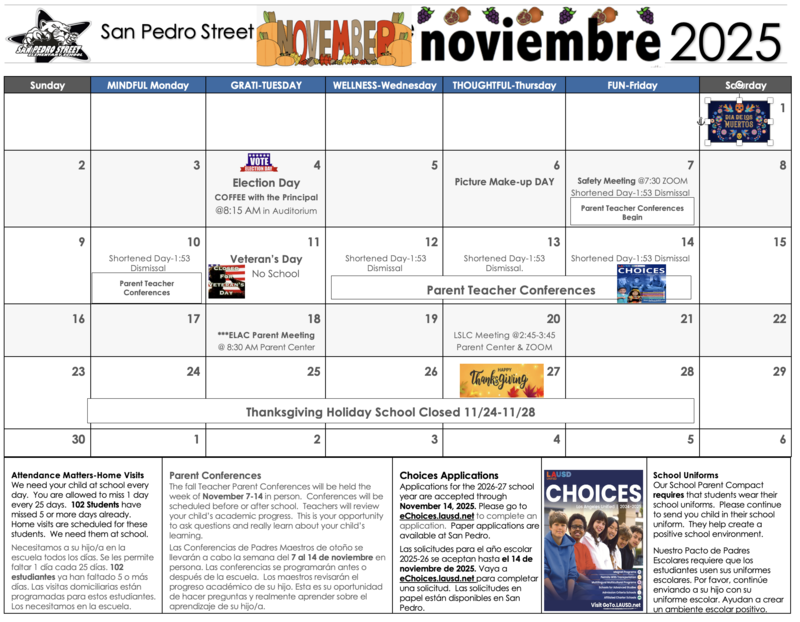 Image of November Calendar