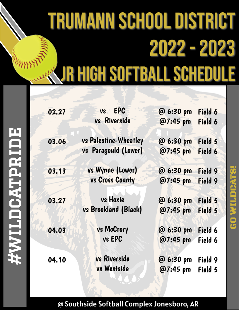 Junior High Wildcat Softball Wildcat Softball Trumann School District