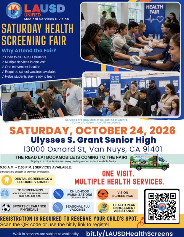 SATURDAY HEALTH SCREENING FAIR / FERIA SABATINA DE CHEQUEOS DE SALUD