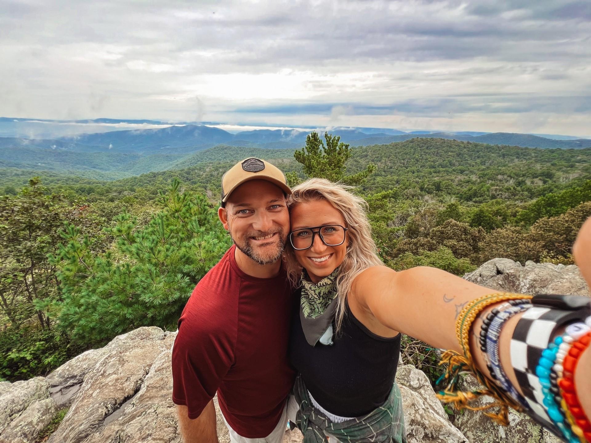 Mrs. Harris and her husband at Shenandoah NP
