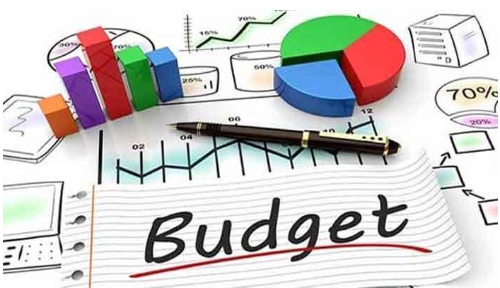 Picture of the words budget with pen and graphs
