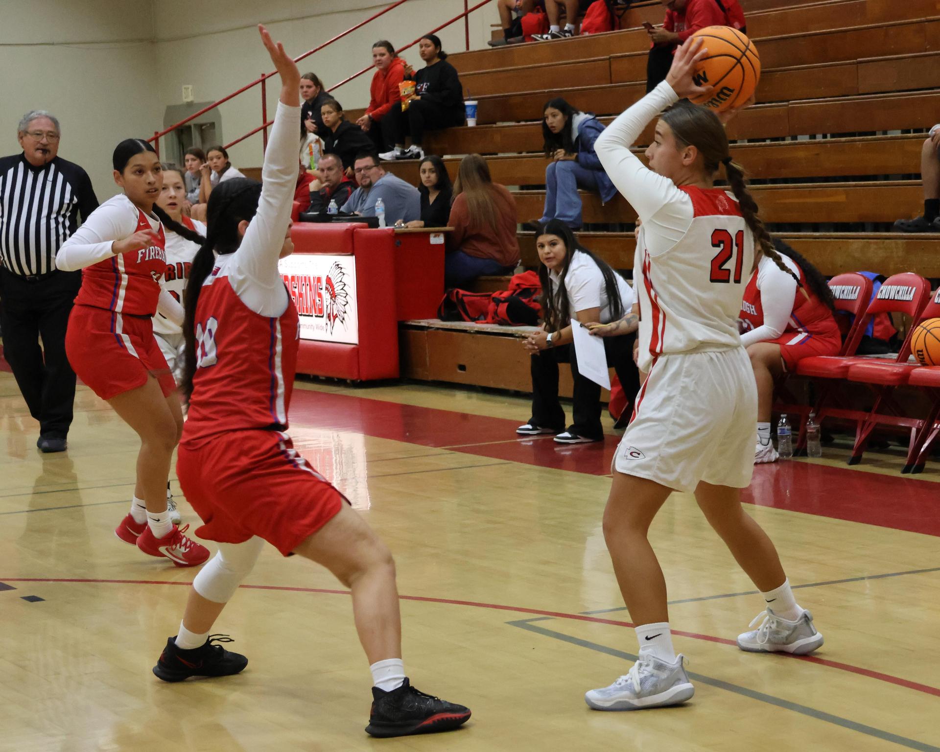 Varsity Girls Basketball playing against Firebaugh