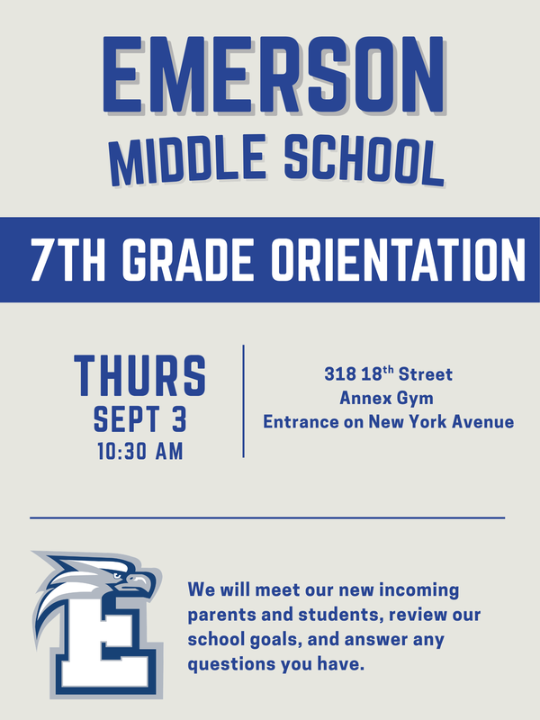 Emerson Middle School 7th Grade Orientation Information