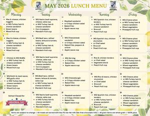May Lunch Menu