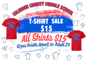CCMS T-Shirt Sale $15 each. Contact the main office if you'd like to purchase one.