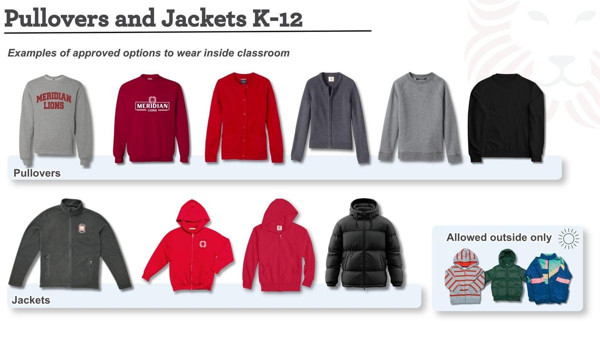 Red, grey, and black pullovers and sweaters