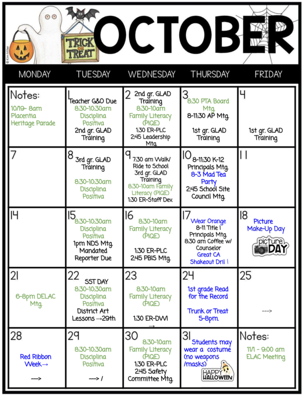 October Calendar