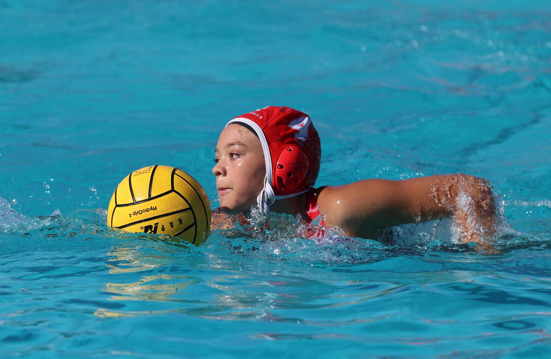girls playing water polo against Hoover