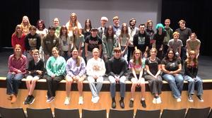 Cast and crew of the TKHS fall play "A Trip to the Moon."