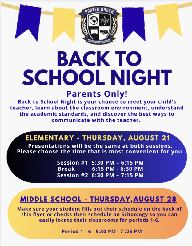 Back to School Night