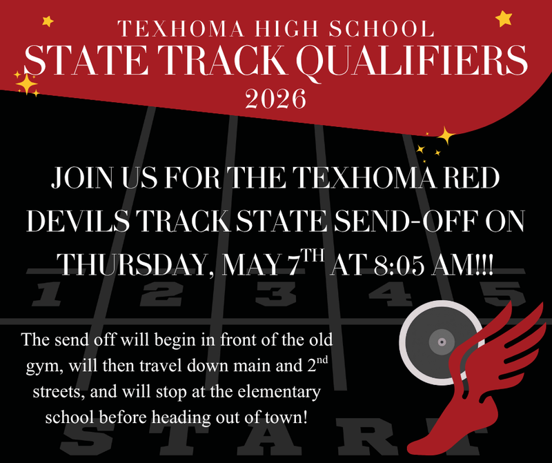 State Track Send-off Thursday, May 7th @ 8:05 am! Featured Photo