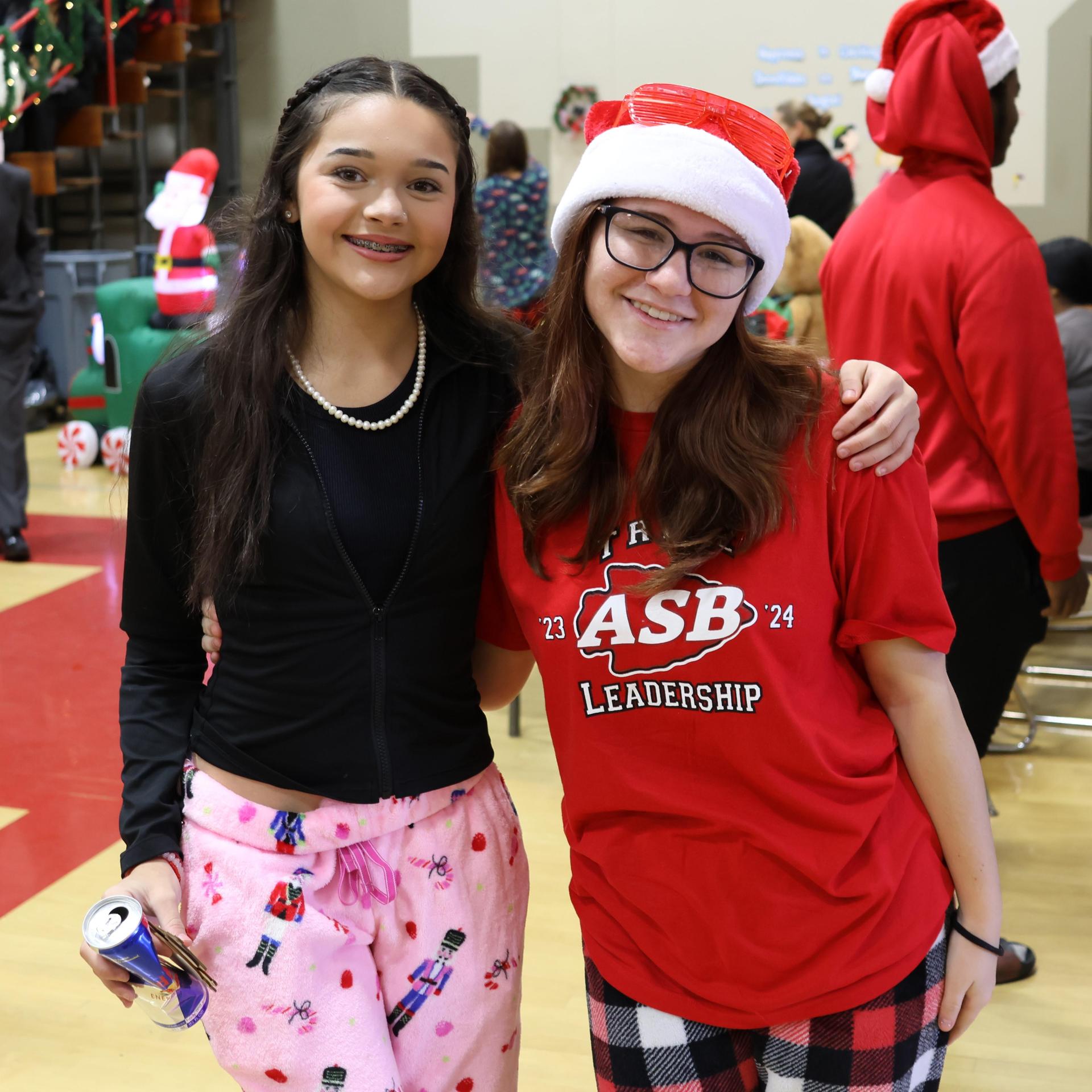 students and staff posing at the winter wishes rally