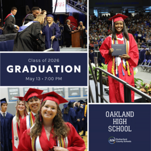 Oakland High 2025 graduates in cap and gown