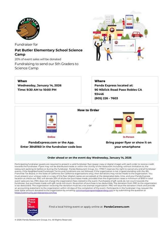 Panda Express Fundraiser