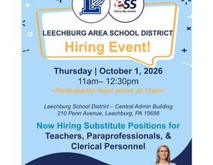 Substitute Hiring Event- 10/1/26 - 11 AM - 12:30 PM