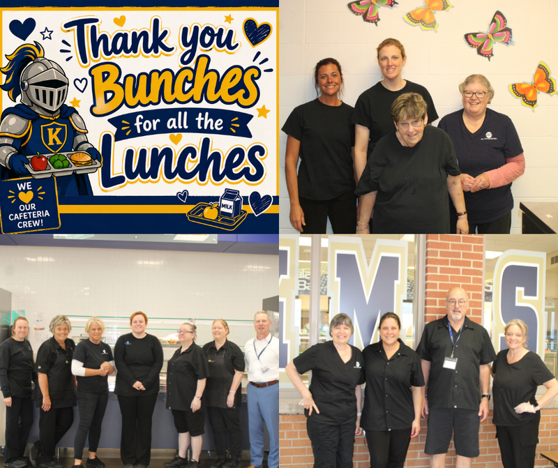 3 different photos grouped together of cafeteria workers
