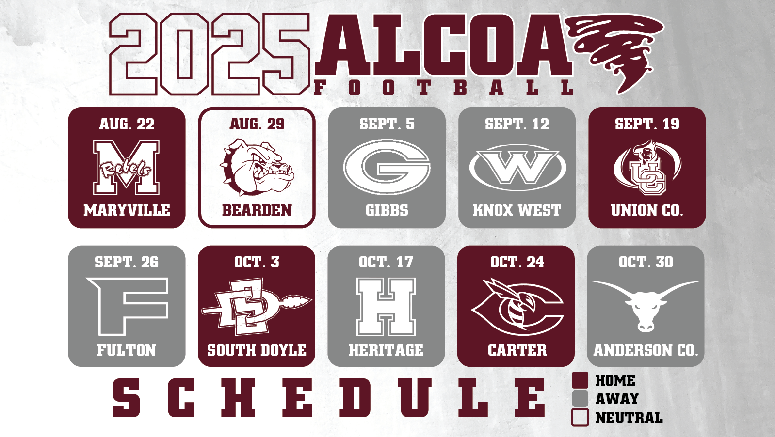 2025 Schedule Football Alcoa High School 2025-schedule-football-alcoa-high-school
