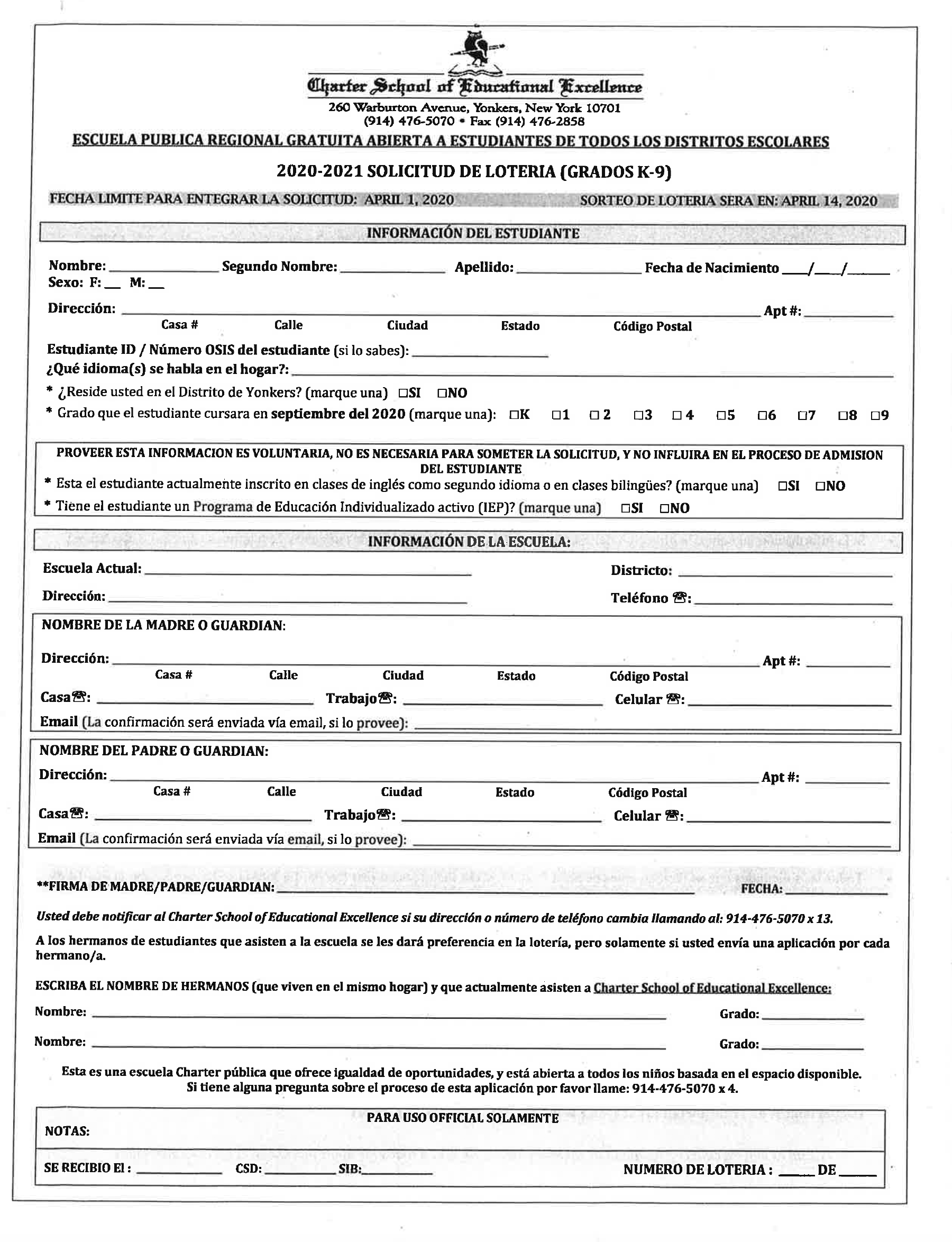 csee-is-still-accepting-2020-2021-lottery-application-forms-charter