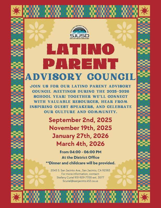 Latino Parent Advisory Flyer