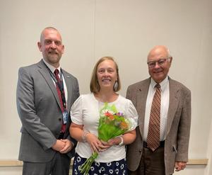 Dr. Jason Conway, WIU-Executive Director; Ms. Holly Tonkin, Clairview School Teacher; and Mr. Paul Scheinert, President-WIU Board of Directors