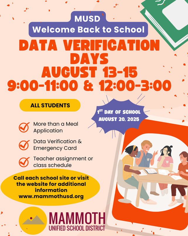 MUSD Data Verification Days Flyer - English
