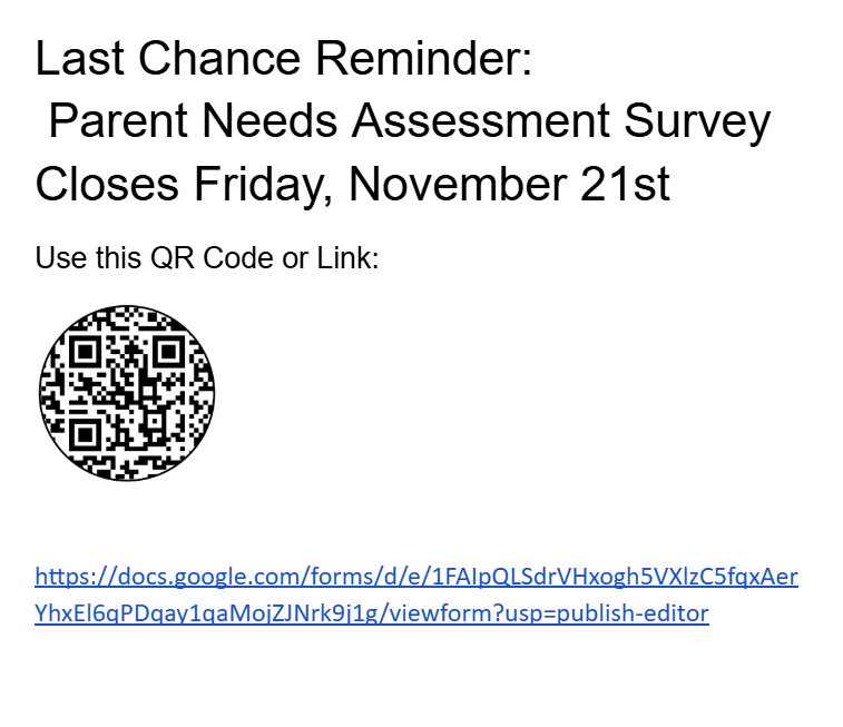 Needs asssessment for parents