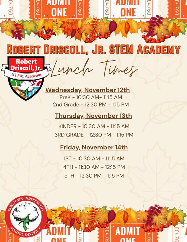 Thanksgiving lunch days and times