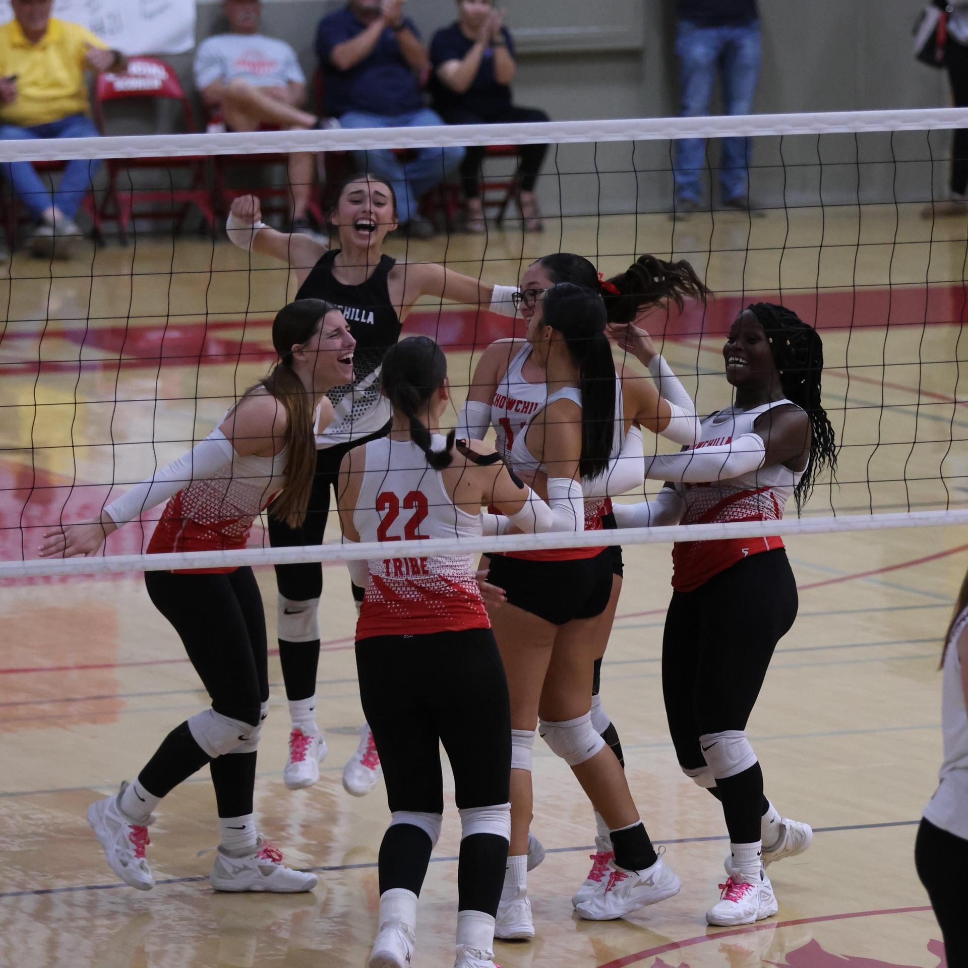 Varsity Volleyball playing vs. Fresno Christian 68