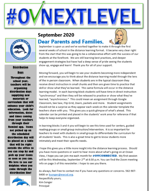 Picture of a newsletter titled OVNEXTLEVEL.
