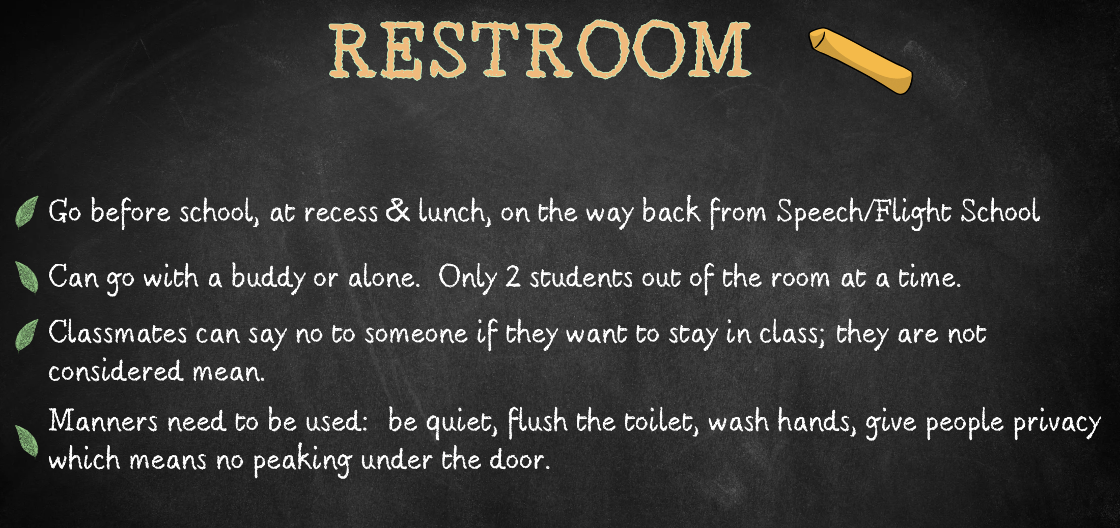 Restroom Policy – Michele Macdonald – Cox Elementary School
