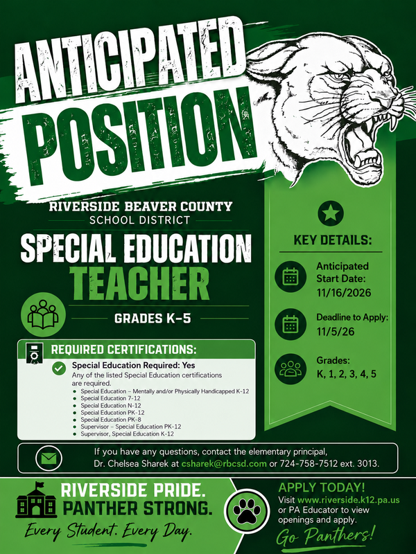 Anticipated Position: K-5 Elementary Special Education Teacher Featured Photo