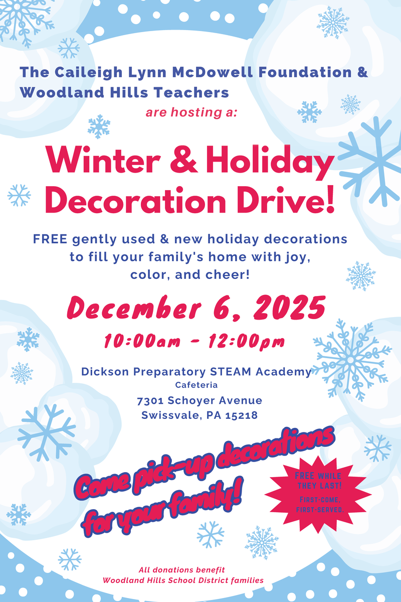Decoration drive flyer repeating preceding information