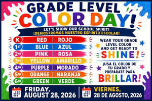Flyer Grade Level Color Spirit Day