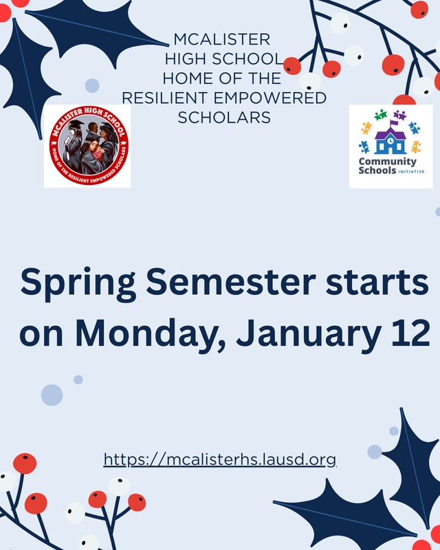 First Day of Spring Semester 2026