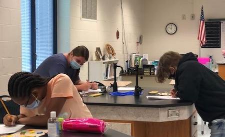 GTMS Students working on an Earth Science Lab!