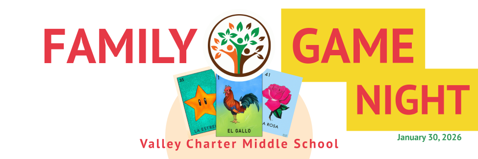 valley charter middle school family game night event graphic