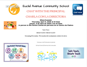 Chat with the Principal / Charla con la directora