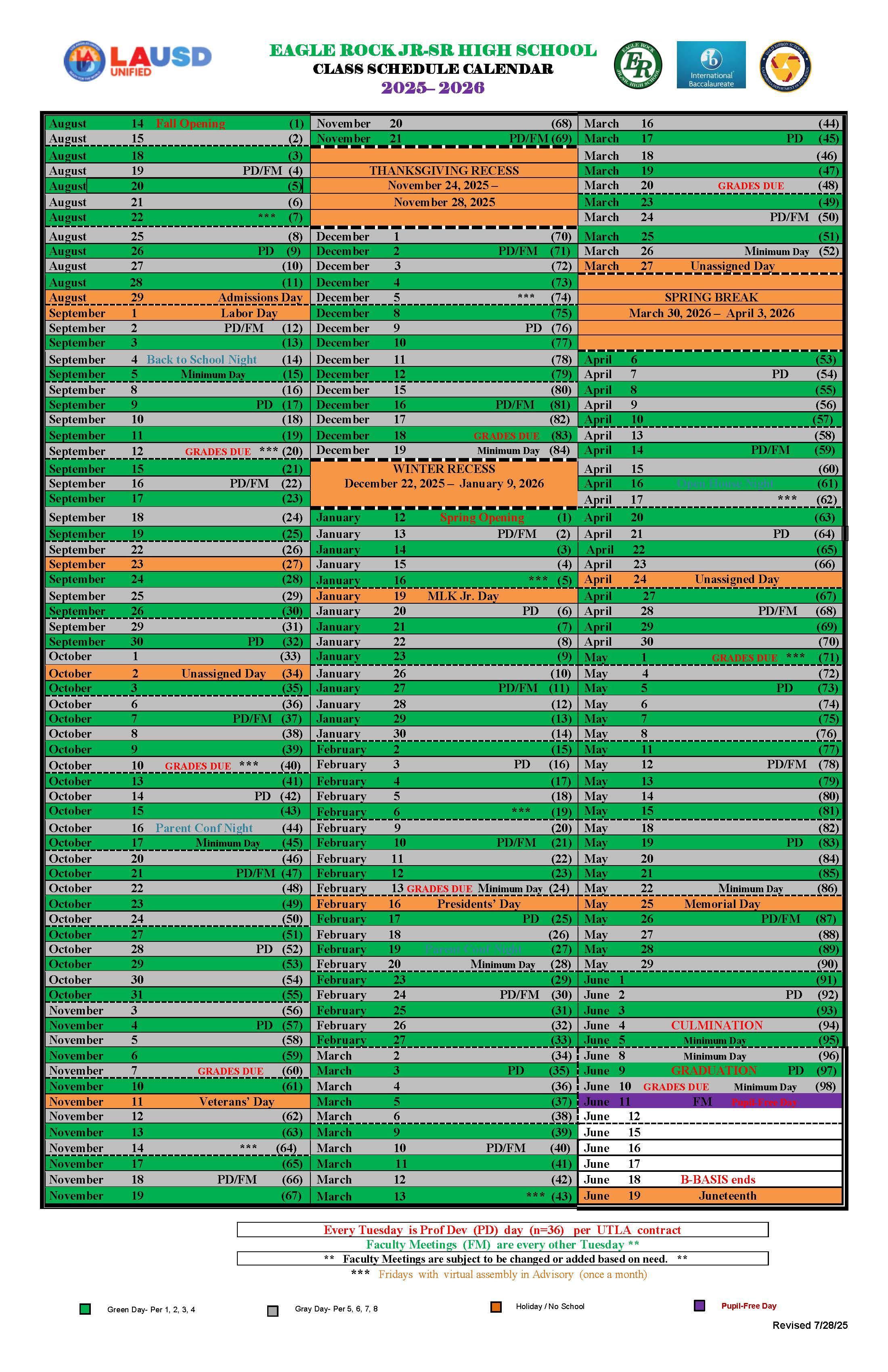 Calendar 2025-2026 one page