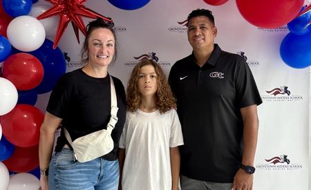 Family portrait at back to school night