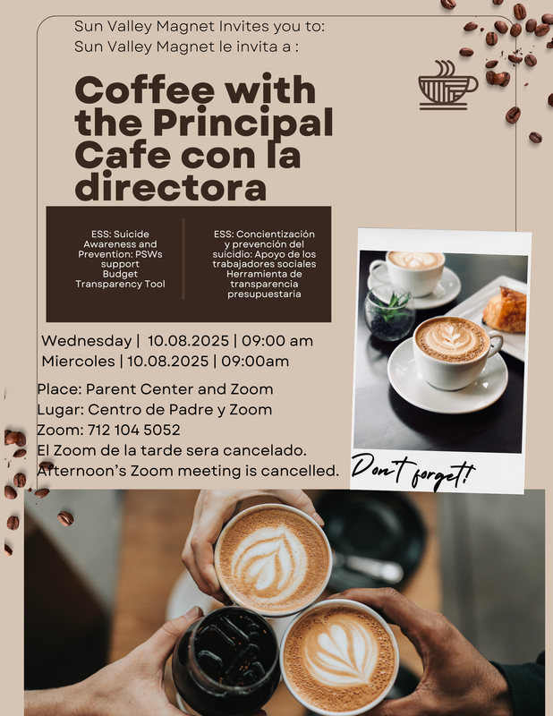 coffee with principal flyer
